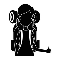 Backpacker faceless cartoon icon vector illustration graphic design