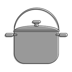Steel cooking pot icon vector illustration graphic design