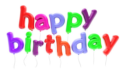 Feliz cumpleaños texto globo