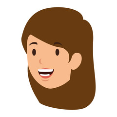 Woman cartoon smiling icon vector illustration graphic design