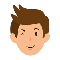 Man cartoon smiling icon vector illustration graphic design