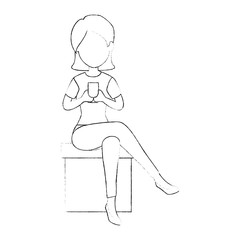 Beautiful woman cartoon icon vector illustration graphic design