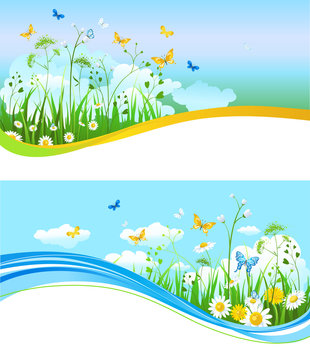Nature summer banners