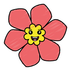 cute flower spa kawaii character vector illustration design
