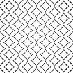 Obraz premium Vector modern geometry pattern hexagon, abstract geometric background, trendy print, monochrome retro texture, oriental drawings design