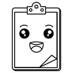 medical order clipboard kawaii character vector illustration design