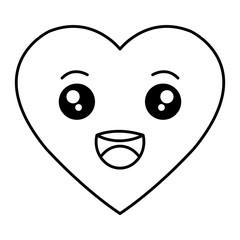 heart love kawaii character vector illustration design