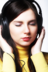 woman listening music
