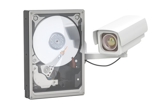 Hard Disk Drive HDD for security surveillance system, 3D rendering