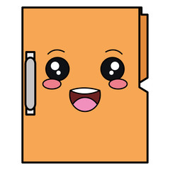 folder document kawaii character vector illustration design