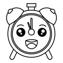 alarm clock kawaii character vector illustration design