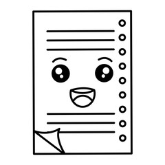 document paper kawaii character vector illustration design