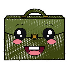 portfolio briefcase kawaii character vector illustration design