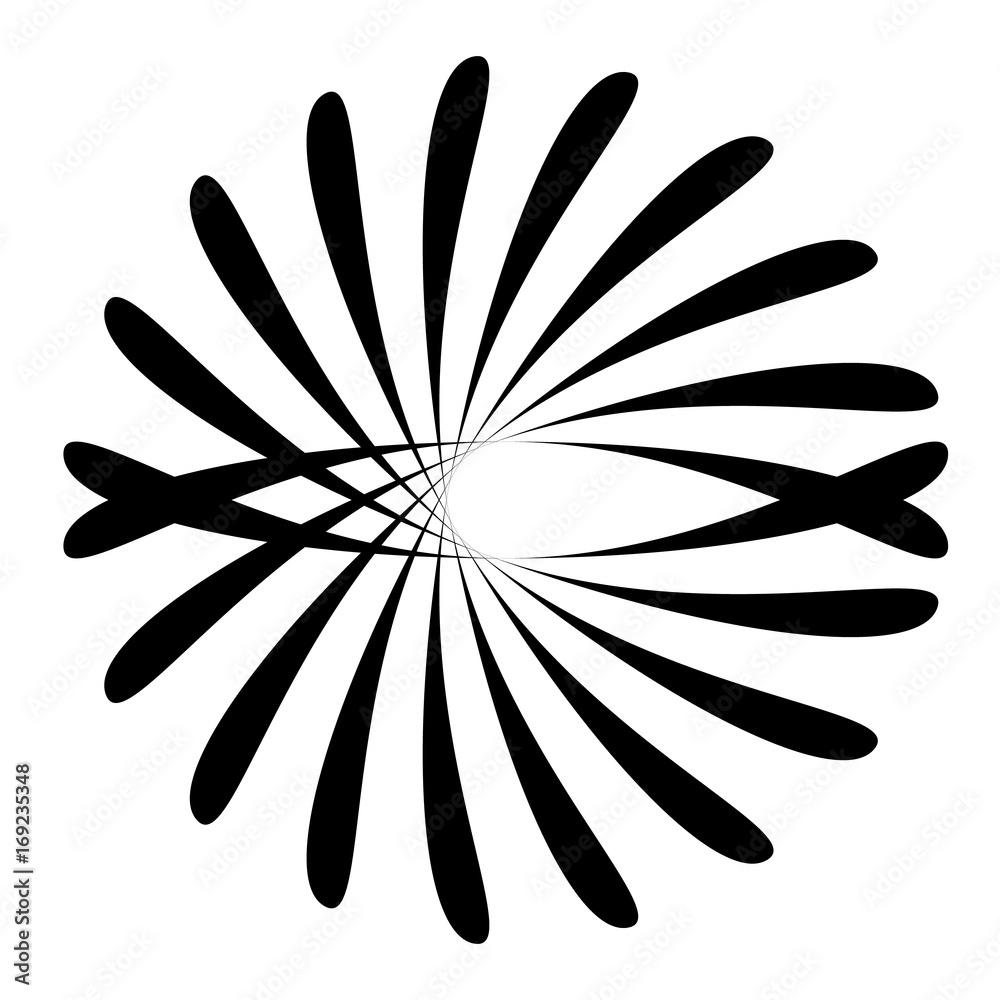 Aufkleber circular geometric motif. abstract grayscale op-art element