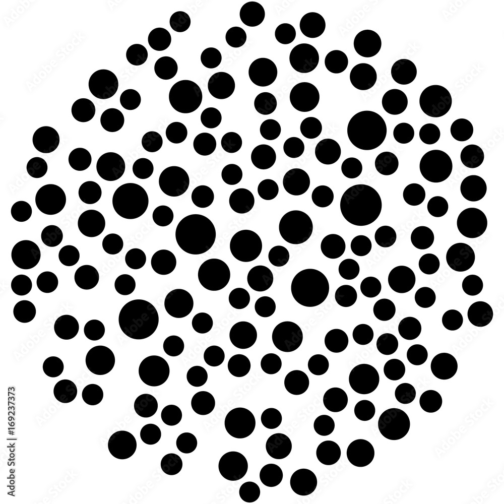Aufkleber circular geometric motif. abstract grayscale op-art element