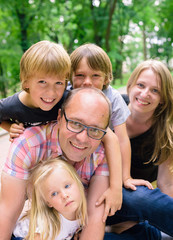 Fototapeta premium family with boys and girl