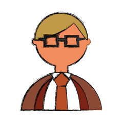 Man geek cartoon icon vector illustration graphic design
