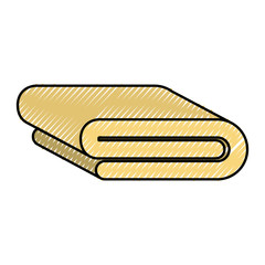 colored crayon silhouette of folded bath towel