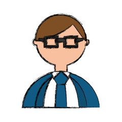 Man geek cartoon icon vector illustration graphic design