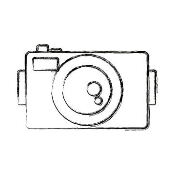 retro camera photo device lens button vector illustration