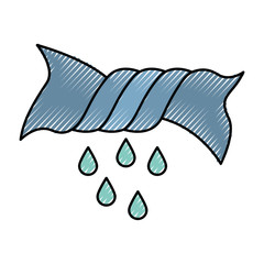 colored crayon silhouette of wringing clothes