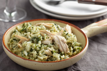 Chicken risotto wiith pesto