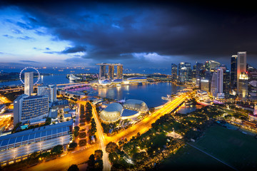 Fototapeta na wymiar Singapore city skyline, Singapore's business district, Singapore