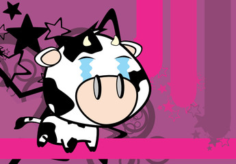 funny little big head cow expression background in vector format very easy to edit