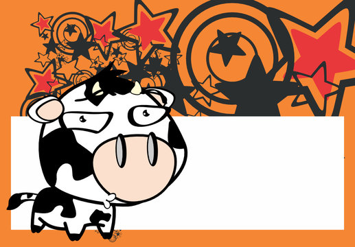 funny little big head cow expression background in vector format very easy to edit