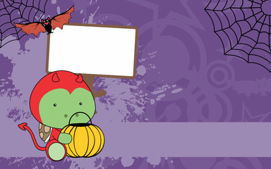 cute baby turtle cartoon halloween costume background in vector format