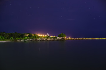 paisaje nocturno en la isla de tierra bomba