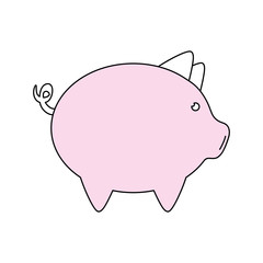Piggy saving money icon vector illustration graphic design