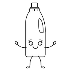 monochrome cartoon silhouette of liquid desinfect bottle