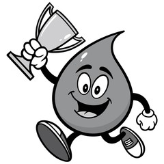 Water Drop Running with Trophy Illustration