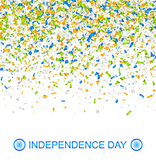 Celebration Banner for Indian Independence Day with Confetti in National Colors
