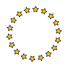 Stars round ornament icon vector illustration graphic design