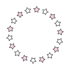 Stars round ornament icon vector illustration graphic design