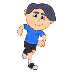 A boy running cartoon