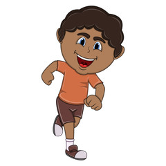 A boy running cartoon