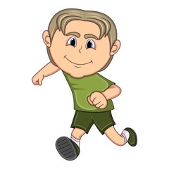 A boy running cartoon