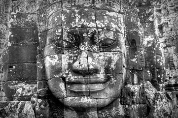 Angkor Wat Cambodia  Stone Face Carving