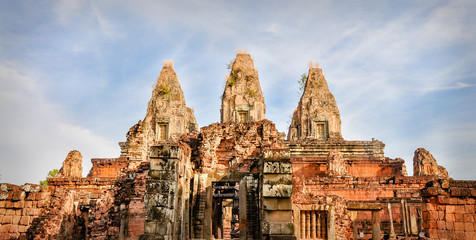 Fototapeta na wymiar Angkor Wat Cambodia Three Peaks