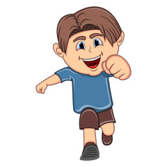 A boy running cartoon