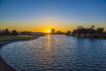 Fototapeta na wymiar Sunset over the canals