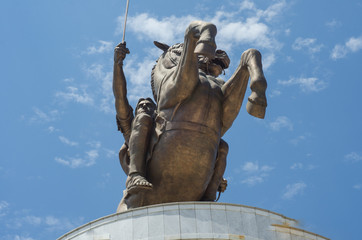 Alexander the Great Monument in Skopje, Macedonia. The monument of the Alexander the Great at...