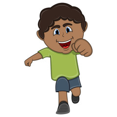 A boy running cartoon