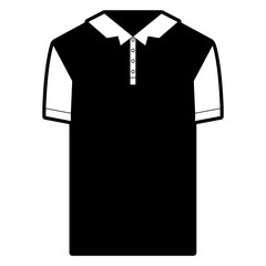 black sections silhouette of polo shirt short sleeve man