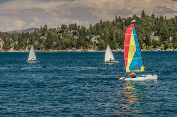 Fototapeta premium Sailboats on Lake 