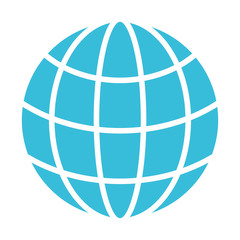 colorful silhouette of world globe icon