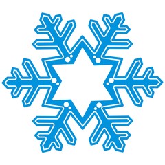 Blue snowflake, vector icon, banner